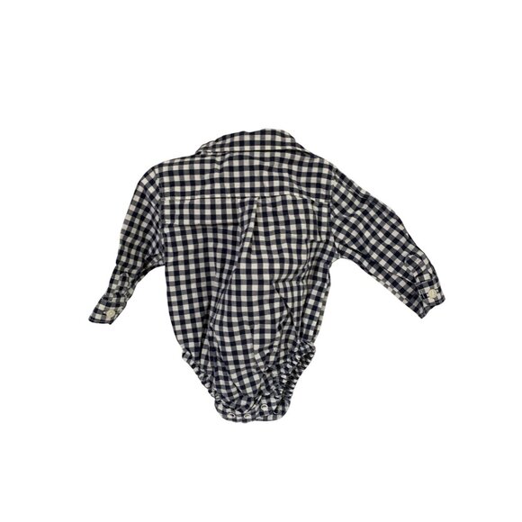 Gymboree Boys Infant Baby Size 3 6 Months Black White Gingham 1 Piece Bodysuit S - Picture 3 of 3